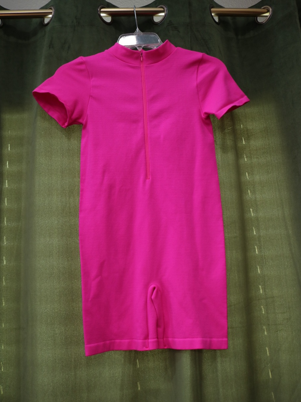 Fashion Nova Hot Pink Zip-Front Romper
